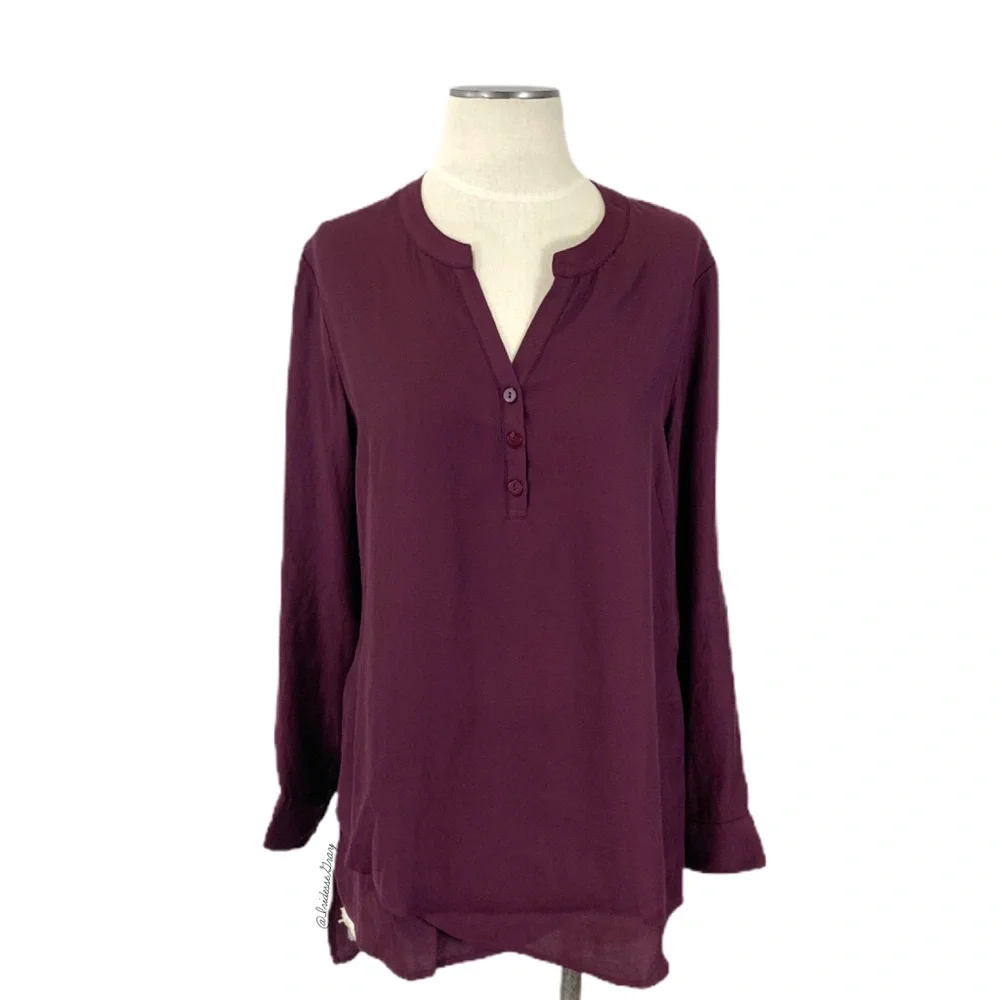 Soft Surroundings- Mulberry Asymmetrical Shirt M